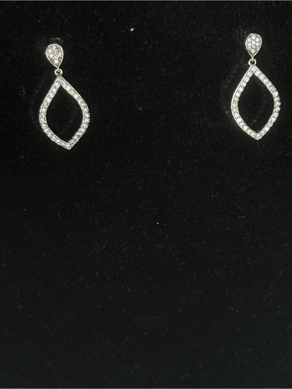 Teardrop Post CZ’s Set in Silver Earrings - Picture 11 of 12